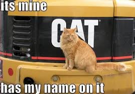 Cat claims a CAT tractor.